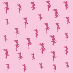 Woman body pink silhouette Pattern background
