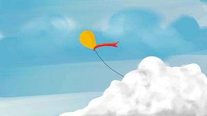 Clouds and balloon.