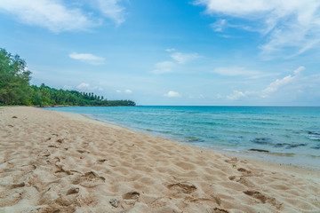 Beautiful Tropical Beach blue ocean background Summer view Sunshine at Sand and Sea Asia Beach Thailand Destinations 
