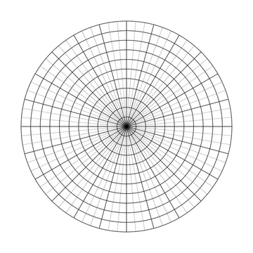 polar grid of 10 concentric circles and 5 degrees steps blank vector polar graph paper stock vector adobe stock