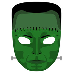 Isolated halloween zombie mask. Vector illustration design