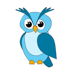 blue owl character, cartoon