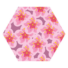 Floral hexagon shape frame