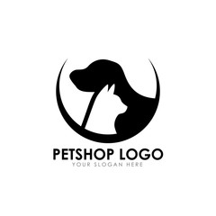 Naklejka na ściany i meble pet shop logo design template. pet home logo design vector icon