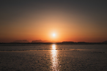 Obraz premium sunset over the Sicily sea