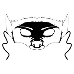 Isolated halloween werewolf mask. Vector illustration design