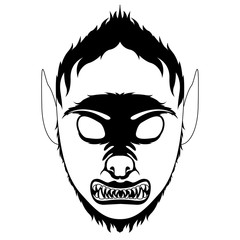 Isolated halloween werewolf mask. Vector illustration design