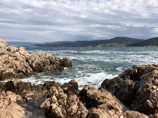 Fototapeta na wymiar Sveti Marak, Insel Krk im Mittelmeer , Kroatien im Frühling