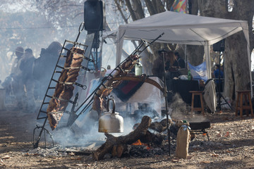 Fototapeta premium Asado a la estaca