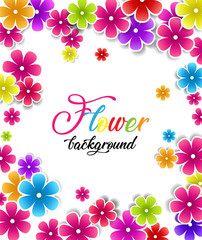 Vector illustration of flowers on a white background. Colorful floral background