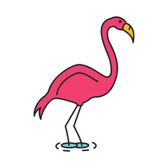 Flamingo icon, cartoon style