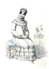 Woman in old fasion dress