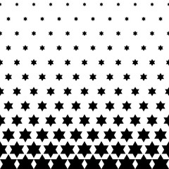 Monochrome vector texture. Transition pattern with stars