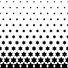 Monochrome vector texture. Transition pattern with stars