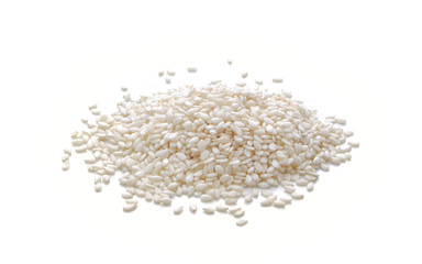 White sesame on white background