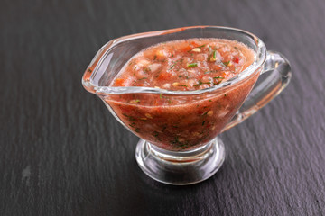 Traditional mexican red spicy sauce salsa