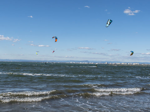 kite surfing in sea