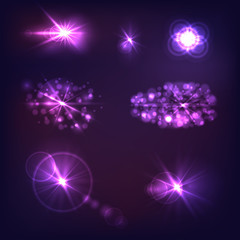 Vector Shine Effects Collection, Galaxy Elements, Glow.