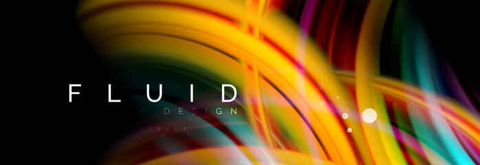 Flowing glowing color motion concept, trendy abstract layout template for business or technology presentation or web brochure cover, wallpaper
