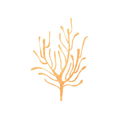 Naklejka premium Small branching coral. Ocean plant. Nature and marine fauna. Sea life. Flat vector illustration with texture