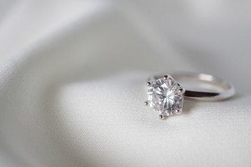 Jewelry wedding diamond ring close up