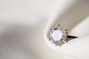 Jewelry wedding diamond ring close up