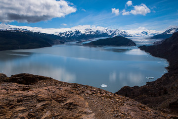 Fototapeta na wymiar Torres del Paine, Chile - Laguna Torres, famous landmark of Patagonia, South America.