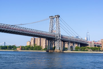 Fototapeta na wymiar A view of Williamsburg Bridge in New York City.