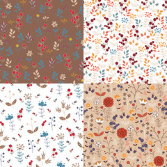 4 seamless pattern with currant