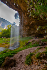 stunning waterfall in the julian alps