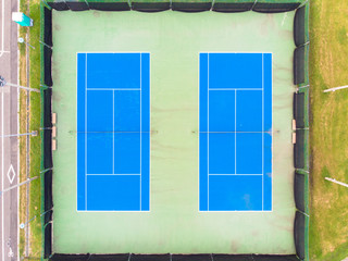 Aerial shot of a tennis courts.