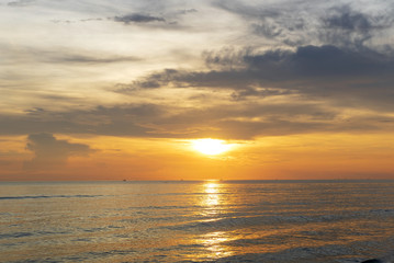 The sea the morning quiet grim atmosphere feeling lonely