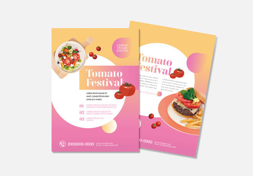 Food Flyer Layout with Pink Accents