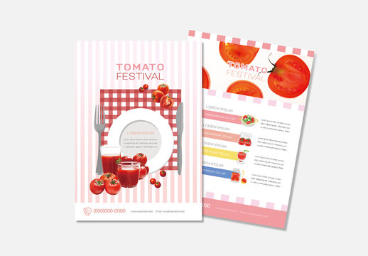 Food Flyer Layout with Red Accents