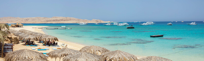 Mahmya Island, Egypt, without people with boats