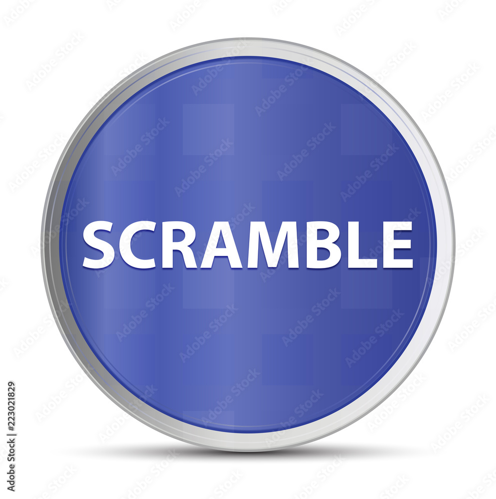 Poster Scramble blue round button