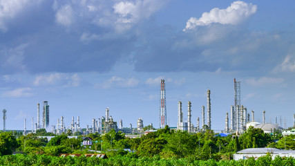 Oil refinery in the daytime