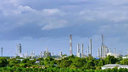 Oil refinery in the daytime