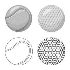 Isolated object of sport and ball sign. Collection of sport and athletic stock symbol for web.