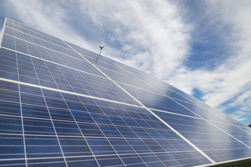 solar panel on sky background in America