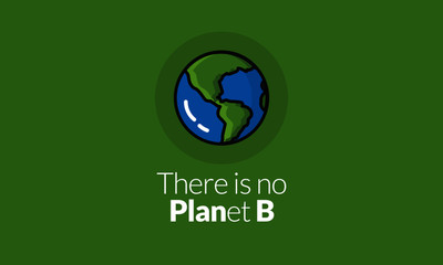 There is no Planet B Quote Poster Design with Earth Vector Illustration