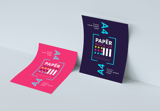 Two Pieces of Paper Mockup
