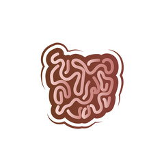 Small intestine icon. Human digestive system. Vector illustration isolated on white background. Human internal organs.