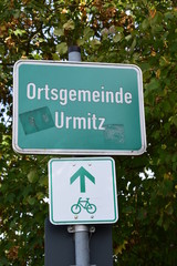 Rheinradwegsschild Urmitz