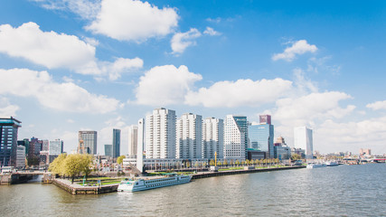 Fototapeta na wymiar Business buildings in the economic capital of the Netherlands, Rotterdam