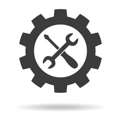 Service tool vector icon on white background.