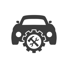 Car service vector icon on white background.