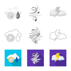 Vector design of weather and climate logo. Set of weather and cloud stock vector illustration.