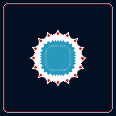 Pattern, star, rays, snowflake, sun, color background