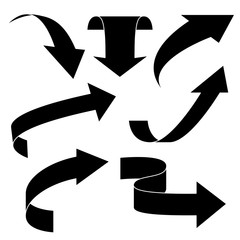 Black arrows set. Flat web icons